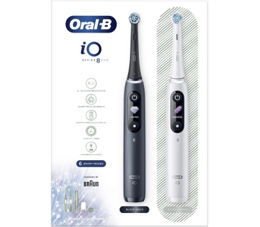 Oral-B iO - 8 - Elektrische Tandenborstels Wit En Zwart, Duopack