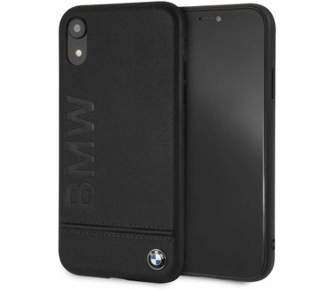 BMW Originele Signature Debossed Logo Folio Back Cover Hoesje voor de Apple iPhone XR - Zwart (iPhone XR) Zwart