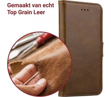Rosso Rosso Samsung Galaxy S8 Hoesje Echt Leer Pasjes Book Case Bruin Bruin