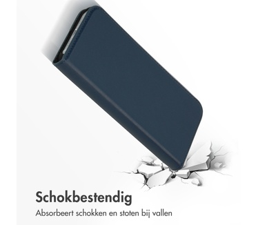 Accezz Premium Leather Slim Bookcase iPhone 13 - Donkerblauw