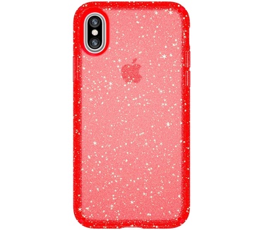 Speck Presidio Clear + Glitter Apple iPhone X/XS Red Fireworks