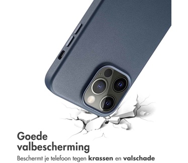 Accezz MagSafe Leather Backcover iPhone 14 Pro Max - Donkerblauw