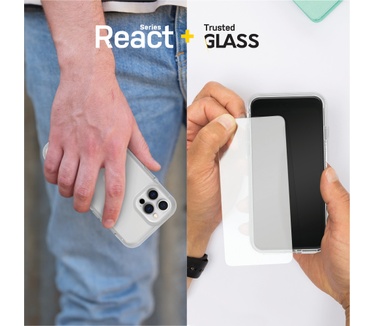 Otterbox React + Trusted Glass Series voor Apple iPhone 12 Pro Max, transparant