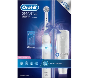 Oral-B Smart 4 4500S White Elektrische Tandenborstel + Reisetui