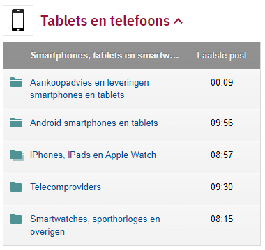 Forum tablets en telefoons