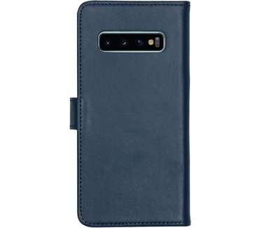 Selencia Echt Lederen Bookcase Samsung Galaxy S10 - Blauw