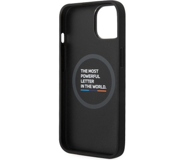 BMW M Line Leather Back Case Apple iPhone 14 Plus (6.7") - Zwart Zwart