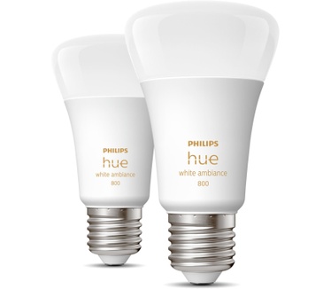 Philips Hue White Ambiance E27 800 lumen Bluetooth (2-pack)