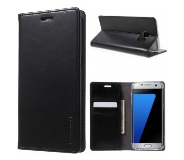 Mercury Samsung Galaxy S7 edge Blue Moon Wallet Case - TPU frame - Black