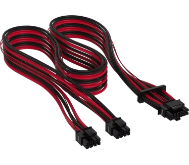 Corsair Premium Individually Sleeved Type-5 12+4-pin PCIe Gen 5 12VHPWR 600W Cable, Rood/Zwart Rood, Zwart