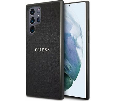 Guess Saffiano Hard Case Samsung Galaxy S22 Ultra (S908) - Zwart Zwart