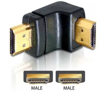 Delock Adapter HDMI male > HDMI male 90° down