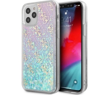 Guess 4G Liquid Glitter Case - iPhone 12/12 Pro (6.1") - Blauw  Blauw