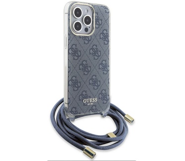 Guess 4G Printed Crossbody Case - iPhone 15 Pro Max (6.7") Blauw Blauw