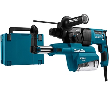 Makita HR2651TJ SDS-plus Combihamer met ingebouwde stofafzuiging in Mbox - 800W - 2,4J