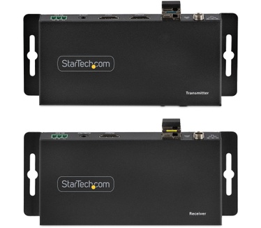 Startech.com 4K HDMI over Fiber Extender Kit, 4K 60Hz tot 1km (Single Mode) of 300m (Multimode) LC Fiber Optic, HDR, HDCP, 3.5mm Audio/RS232/IR Extender, Transmitter & Receiver Kit, HDMI Rx/Tx