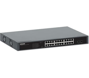 Intellinet 24-Port Gigabit Ethernet PoE+ Switch with 2 SFP Ports