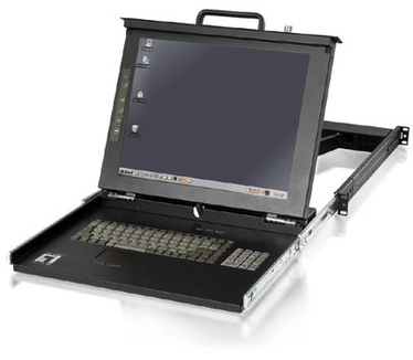 LevelOne 17" LCD Modular KVM Rack Console, German K/B