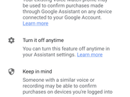 Google Assistant stembevestiging aankopen