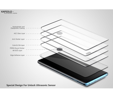 KAPSOLO Tempered GLASS Screen Protection, curved, Ultimate, Microbial Samsung Galaxy S20 Plus