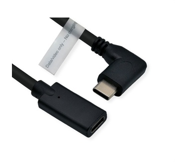 Roline Type C Video Kabel, USB-C (DP Alt Mode) Extension Kabel C-C, M/F, zwart, 2 m