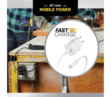 Otterbox EU Wall Charger 20W - 1X USB-C 20W USB-PD + USB C-Lightning Cable 1m, Cloud Dust White
