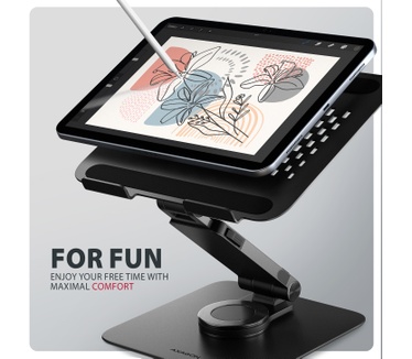 Axagon STND-LRB Laptop-Ständer, 360° drehbar, Doppelgelenk, verlängerbar