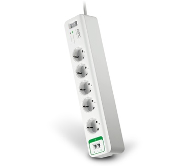 APC Stekkerdoos met overspanningsbeveiliging 5x stopcontact + Telefoon