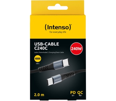 Intenso CHARGING / DATA CABLE C240C / 2 METER / ZWART