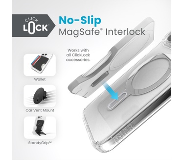 Speck Presidio Clear + ClickLock Apple iPhone 15 Pro Max Clear - with Microban