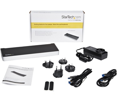Startech.com Dual monitor KVM USB 3.0 docking station voor twee laptops USB 3.0