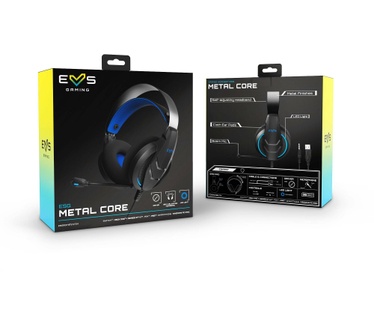 Energy Sistem Gaming headset ESG Metal Core (Gamer Helme Gaming LED-verlichting, Boom Mic, verstelbare hoofdband, kabel 220 cm) - blauw