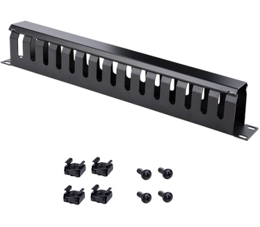 Startech.com 1U Horizontale Kabelgoot met Deksel voor 19" Server Rack - Vingergoot Kabelmanagement Paneel met Open Sleuven - Raceway Panel
