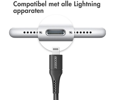 Accezz Lightning naar USB-C kabel - MFi certificering - 1 meter - Zwart