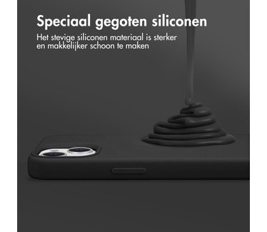 Accezz Liquid Silicone Backcover met MagSafe iPhone 16e - Zwart