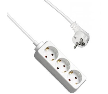Allteq Stekkerdoos - 3x Schuko - 3 meter - wit