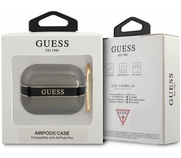 Guess TPU Printed Stripe Case voor Apple Airpods Pro - Zwart Zwart