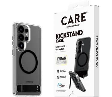 PanzerGlass CARE™ by PanzerGlass® Urban Explorer Case Transparent w. Black Kickstand & Qi Samsung Galaxy S26