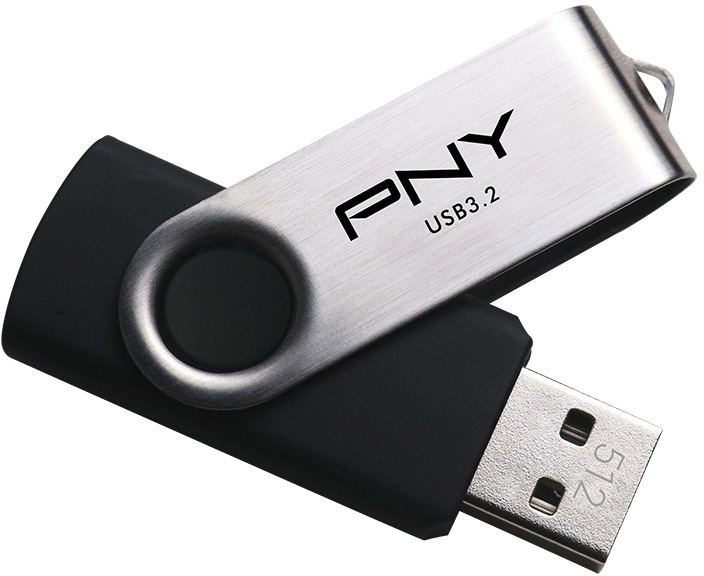 PNY Attaché X - Clé USB 3.2 Gen 1 32 Go, Lecture Jusqu'à 130 Mo/s, Design Sans Capuchon Avec Collier Coulissant - 12
