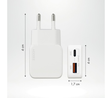 Accezz Ultra Slim GaN Charger 30W - USB-A + USB-C