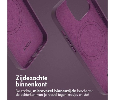 Accezz MagSafe Leather Backcover iPhone 13 Pro - Paars
