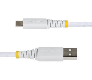 Startech.com 3m USB-A naar USB-C Snellaadkabel, 15W 3A, Dual-Layer Gevlochten Nylon / TPE Mantel, Duurzame USB-A naar USB-C Oplaadkabel, Wit