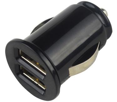 Grab 'n Go 2.4A/12W 2x USB-A Autolader - Zwart