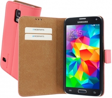 Mobiparts Premium Wallet Case Samsung Galaxy S5/S5+ Peach Pink