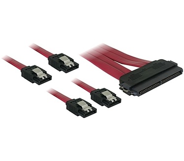 Delock Cable SAS 32pin > 4x SATA metal (SFF 8484 - 4x SATA) 50cm