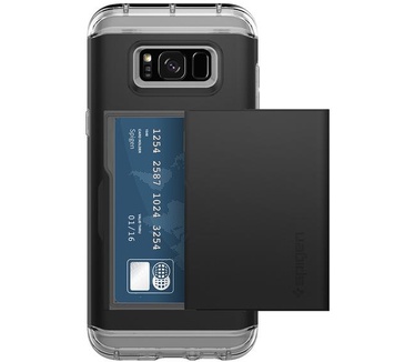 Spigen Crystal Wallet Samsung Galaxy S8 Plus Case Zwart