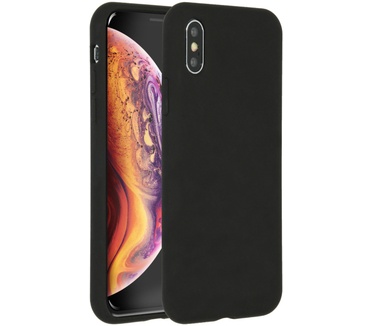 Accezz Liquid Silicone Backcover iPhone Xs / X - Zwart