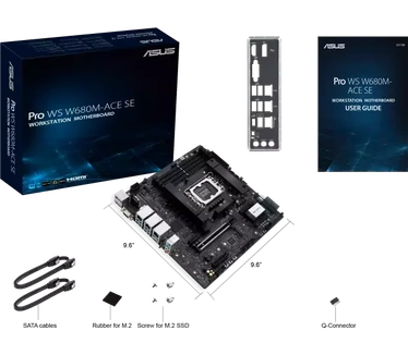 ASUS MB PRO WS W680M-ACE SE (Intel,1700,DDR5,mATX) (mATX), Moederbord