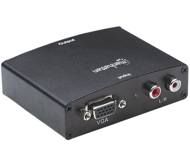 Manhattan VGA to HDMI 1080p Converter, supports up to 1280x1024 and 1080p, Black (Euro 2-pin plug)