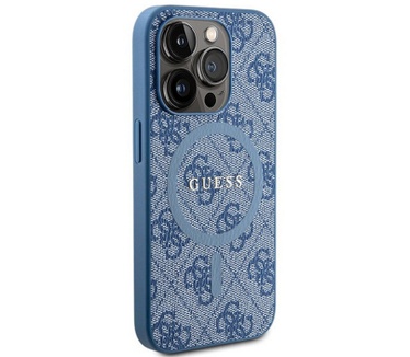Guess 4G MagSafe Back Case - Apple iPhone 15 Pro (6.1") - Blauw